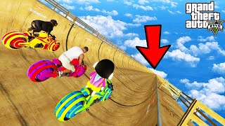 SHINCHAN AND FRANKLIN TRIED CRAZY LONG MEGA RAMP JUMP CHALLENGE BY CARS BIKES TRUCKS GTA 5