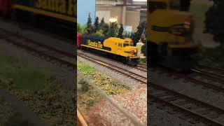 The Express and the Local. Ho Scale PRR T1 and Santa Fe FP45.