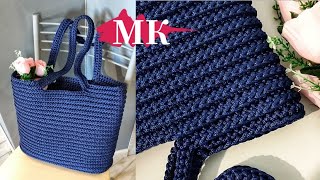 ХИТ🔥Сумка- шопер из полиэфирного шнура Ярнард макраме XL👛//Подробный мастер-класс🧶