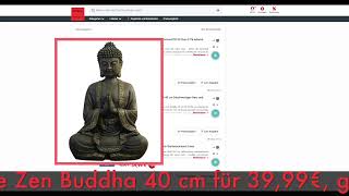 Schnäppchen/Billiger des Tages 13.06.24 - Zen'Light - Große Statue Zen Buddha 40 cm