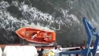 Rescue boat drill fail..