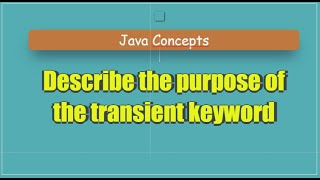 Describe the purpose of the transient keyword