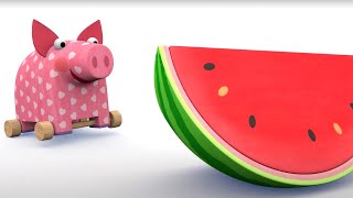 Поросёнок Хрю нашёл арбуз 🍉 - Мультики для малышей - Деревяшки