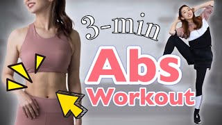 3-MIN ABS WORKOUT | For Beginners | Easy & Effective!