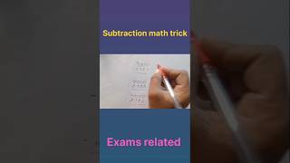 Subtraction math trick #Education #short #trending #simple #TRICK ##exam #math#viral #mind #video