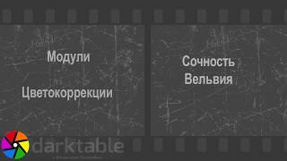 Darktable сочность и вельвия