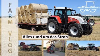 FarmVlog #10 | Steyr CVT 6140 | Quader + Rundballenpressen | Alles rund ums Stroh | Ballentransport