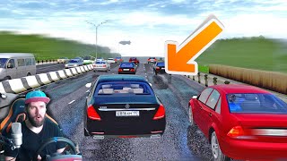 БЕШЕННЫЙ VIP ТАКСИСТ ВЛЕТЕЛ В ПРОБКУ - City Car Driving + РУЛЬ