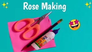 Rose Making Using Color Paper : DIY Simple Work||2020 || How to make a Rose?