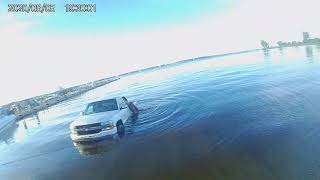 Truck in the lake