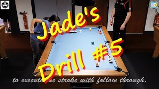 Jade's pool lesson Full Ball Hit Drill #5 with Michel Le Neillon - PoolShot.org - Double Jeux Portet