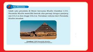 Salah satu piramida di Mesir bernama Khafre (gambar 2.31). Piramida Khafre memiliki bentuk alas