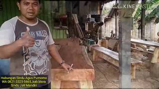 Meja kursi kayu trembesi || finishing dan proses pengiriman ke Ngawi