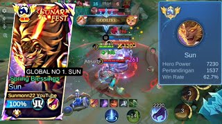 BEGINI CARA SUN MELAWAN META FULL CC SEMUA 🔥 SET BUILD & EMBLEM TOP GLOBAL SUN 2024 AUTO WIN !! MLBB