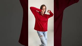 Лонгслив поло оверсайз с длинным рукавом KLERY красный #wb #ozon  #fashionstyle #clothes #red #polo