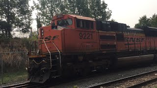 Chasing 2 BNSF locomotives | SD70 BNSF 9221 and BNSF 5146 heading to Braid