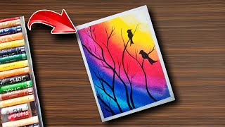 Easy Oil Pastel drawing tutorial | like @ArtArena  #oilpasteldrawing #ytviralshorts #easyart