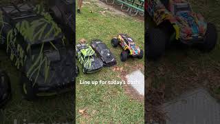 @rc life#rc line up for todays bash session#rc cars#rc trucks#craig park missing a few cars