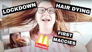 FIRST MCDONALDS & DYING MY HAIR IN QUARANTINE| PREGNANT & QUARANTINED VLOG 4