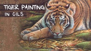 Tiger Painting in oils. Techniques for Painting fur. #painting #wildlife #paintingtutorial #tiger