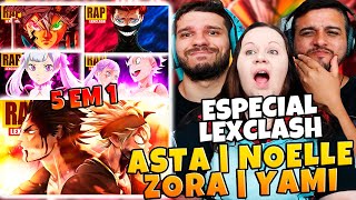 5 EM 1 CONHECENDO PERSONAGENS DE BLACK CLOVER | LEXCLASH Asta + Noelle + Zora + Yami | FAMILY REACTS