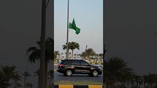 Great Saudi flags are displayed at Al Khobar Corniche |Preparation of Saudi National Day 2023 #viral