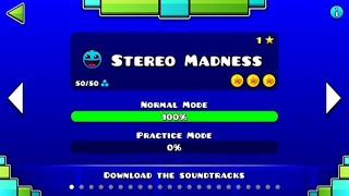 Geometry Dash | Level 1 - "STEREO MADNESS" by RobTop 100% [All 3 Coins]