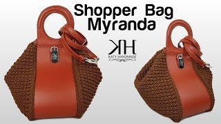 TUTORIAL UNCINETTO - SHOPPER BAG "MYRANDA" - PUNTO ECONOCCIOLINA CROCHET ♡ Katy Handmade