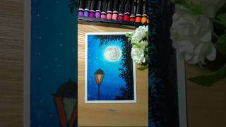 Night🌌 Oil pastel art #drawing #art #shortvideo #oilpasteldrawing #painting