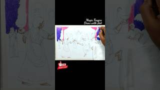 Durga Puja Drawing | Durga Puja Scenery Drawing | Dhunuchi Nach Drawing | Maa Durga Drawing #shorts