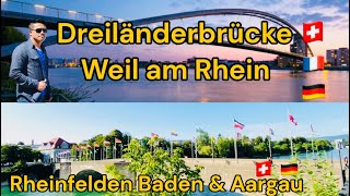 Weil am Rhein  Dreiländerbrücke , Swiss France Germany , Rheinfelden Switzerland & Germany