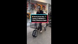 😍 Aunty loves the Trimax at MOBOT's 7 Day Clearance Sale 🛵