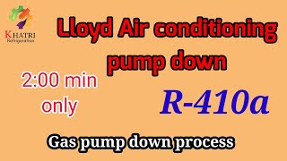 Ac pump down R-410a gas  R-410a Refrigeran gas store process