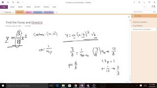 Finding the Focus and Directrix of a Parabola Given its Equation