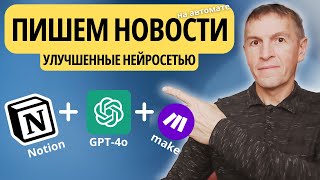 Улучшаем новостные статьи с использованием GPT-4o, RSS, Notion и make.com.