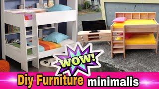 Diy miniatur tempat tidur dari stik eskrim || furniture mini