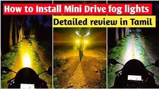 How to Install Mini Drive fog lights || In R15V3 Detailed review in Tamil