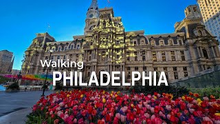 [4K] Walking Video | Spring Day in🔔Philadelphia Park: People Watching & Blooms 🌸