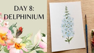 Day 8 - Watercolor Delphinium