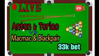 Anton & Toriao 🆚 Macmac & Blackpair | Double | 10 balls | 33k Bet | Full Set Video