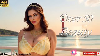 Natural Older Over 50 Beauty  -  Seaboard Serenity  - ai art Lookbook Beauty 4K