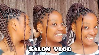 Salon vlog // braided my Natural Hair