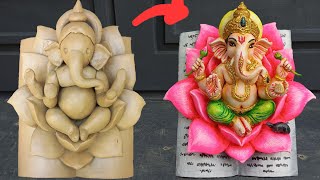 Ganesh Idol at the home. মাটি গনেশমূর্তি তৈরি,Ganesh Idol Making on Lotus,Full Process Tutorial