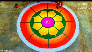 easy floor design painting/simple oil painting flowers design/oil painting design/easy paint rangoli