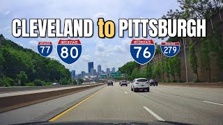 Cleveland, Ohio to Pittsburgh ,Pennsylvania, interstate road trip , I 77 , I 80 , I 76 , I 279