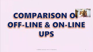 Comparison of Off-Line UPS and On-Line UPS