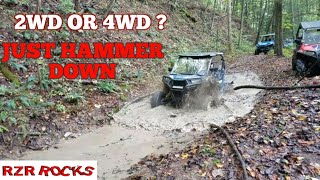 Polaris RZR's, Yamaha, & Kawasaki hit it,  some needed 2wd some 4wd