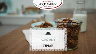 Recette Granola cranberries, chapelure, riz, avoine, chocolat noir - TIPIAK