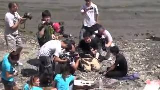 Cult gathering at small beach