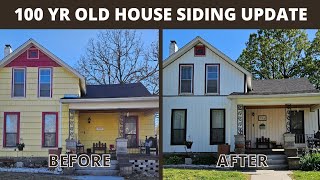 100 yr old house gets modern siding | Board and Batten vinyl siding @deannaloudon1205